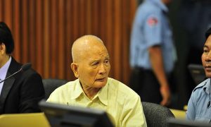 Nuon Chea during a Trial Chamber