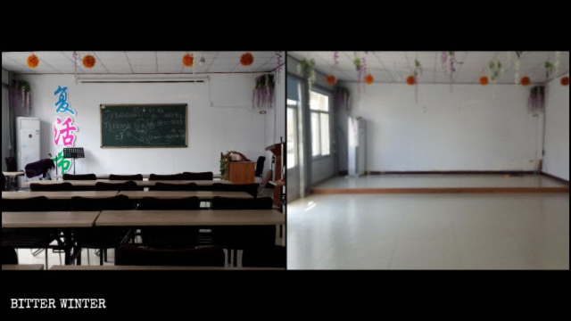 교회 건물은 완전히 폐쇄되었으며 교회 안은 텅 빈 채로 남겨져 있다