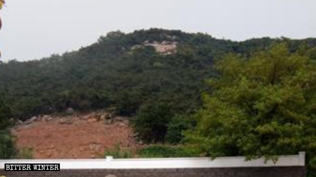 '천수관음(千手觀音)'상이 철거된 모습