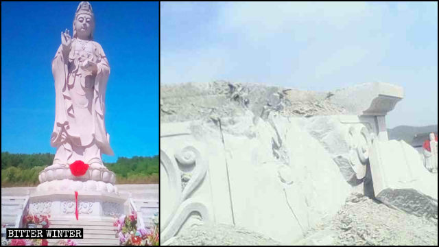 철거 전후의 청운사(青雲寺) 관음상