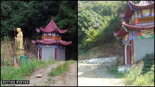 철거된 우핑사의 금도금 지장왕보살(地藏王菩萨)상