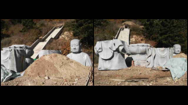 훼손당했다가 후에 철거된 보법사(普法寺)의 지장보살상