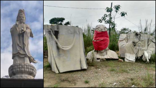 3월 9일에 철거된 위안퉁사의 관음상