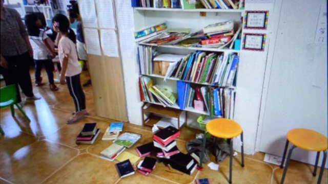 싱광교회가 운영하는 학교가 5월 3일에 급습을 당한 뒤의 모습